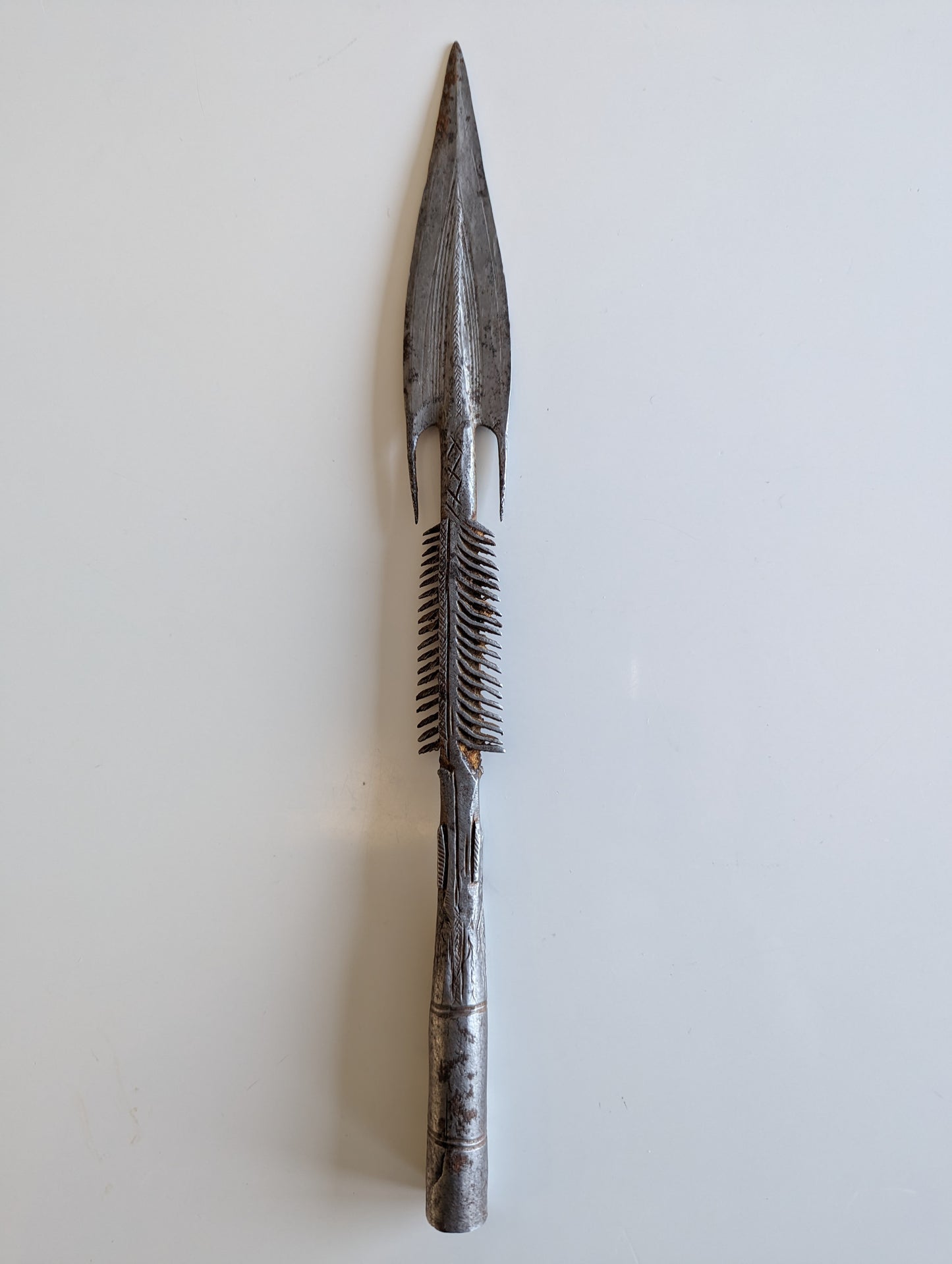 Zande Barbed Hunting Wrought Iron Spearhead