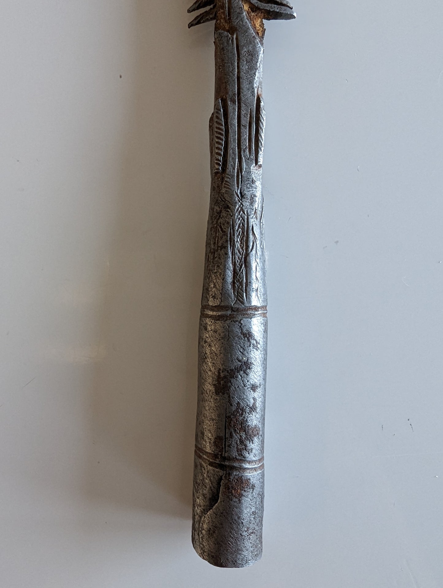 Zande Barbed Hunting Fishing  Wrought Iron Spearhead (Azande Tribe)