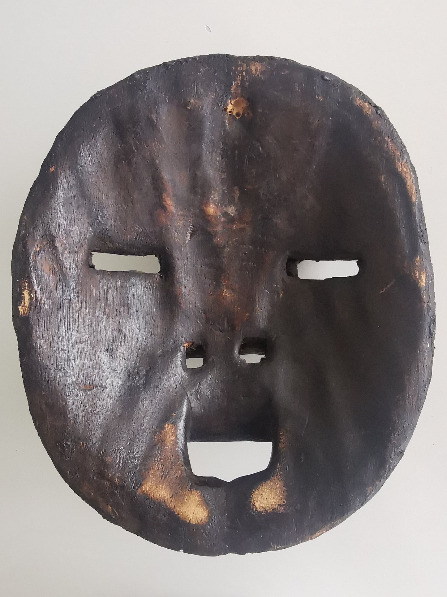 Ashanti Baluba Moon Mask with coloured jigda beads and cowry shells