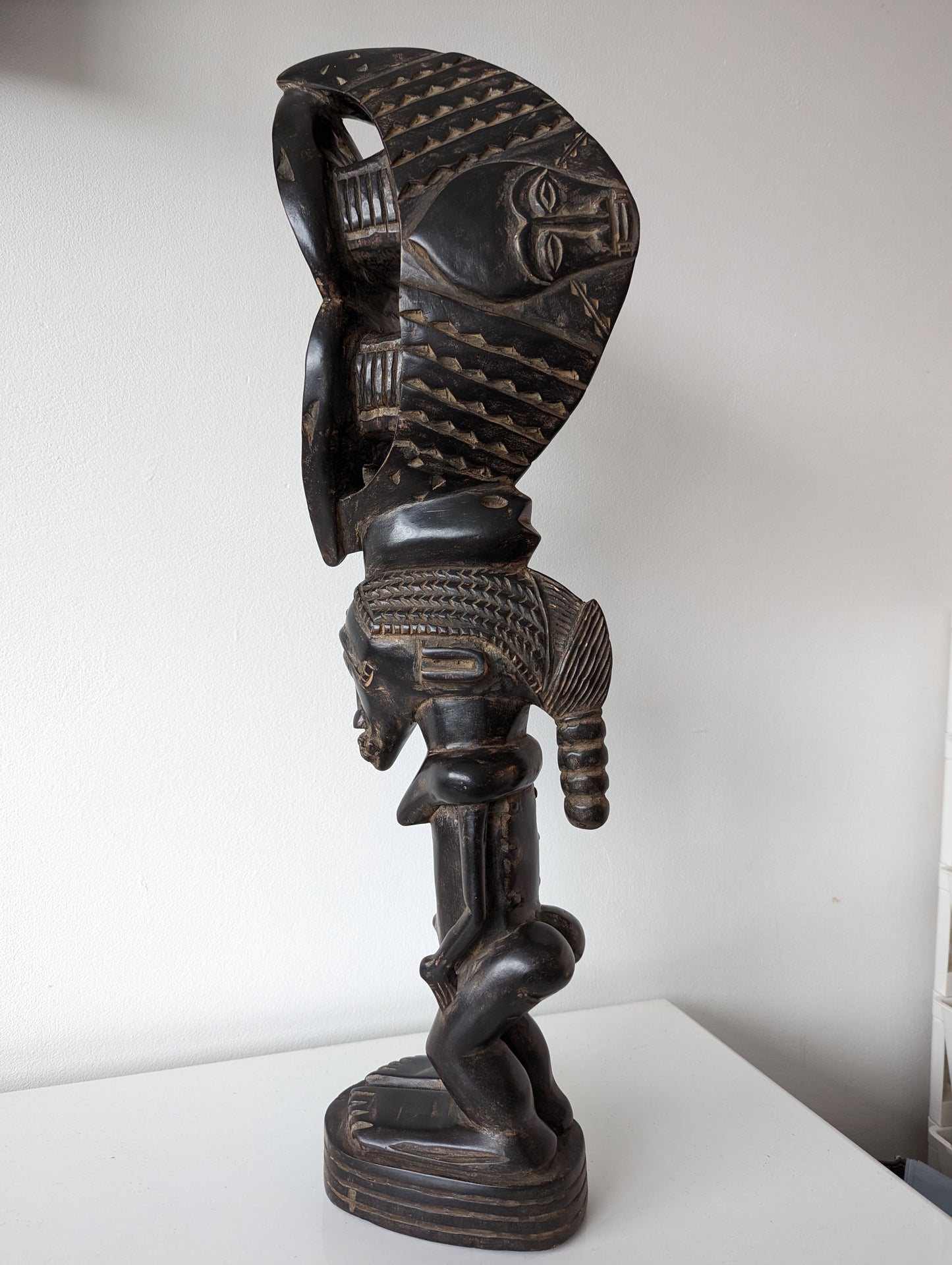 African Yoruba Statue Female with Headdress