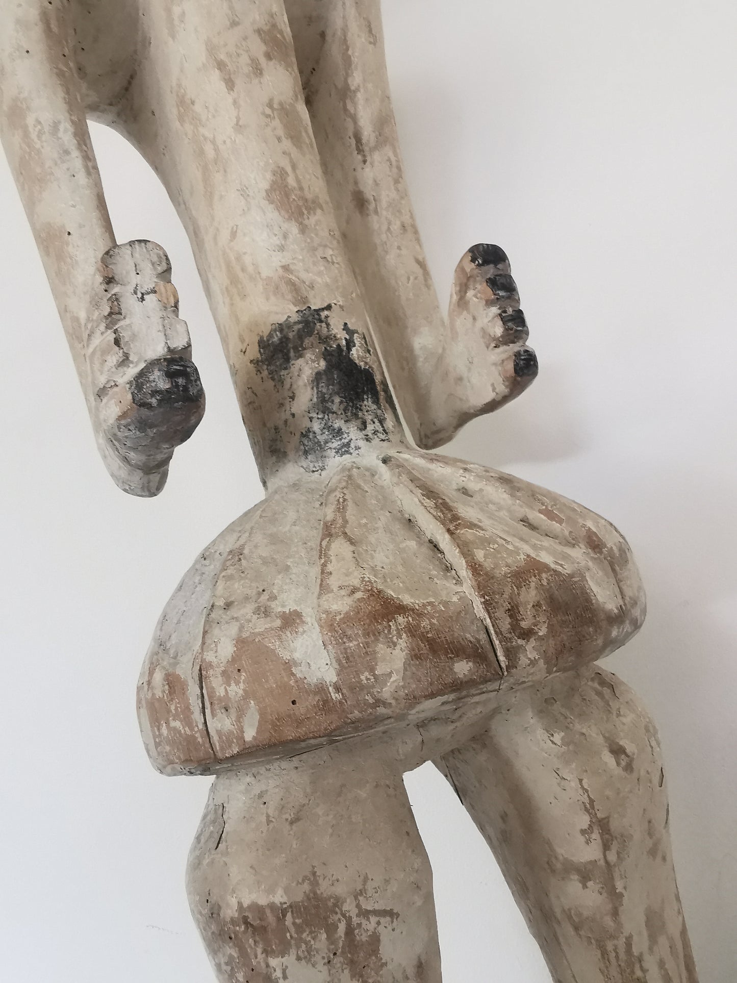 Photo of mid-waist African Ewe Carved Wood Standing Male Ancestral Statue