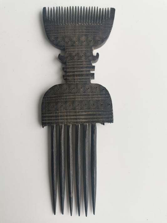 Antique East African Swahili Carved Ebony Hair Comb