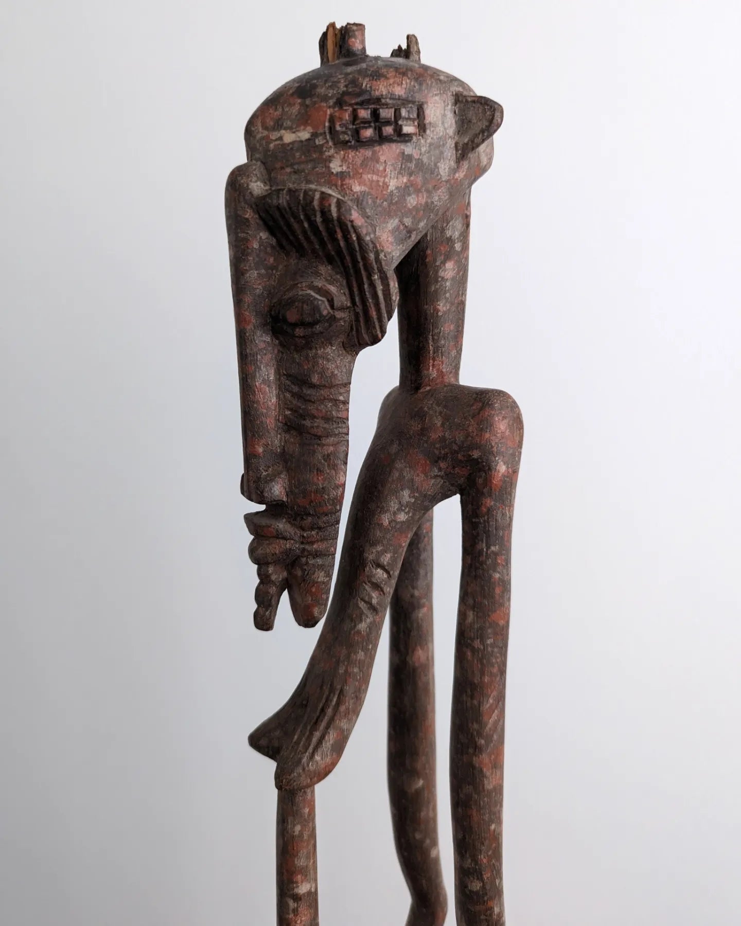 Senufo carved wood standing female stick figure