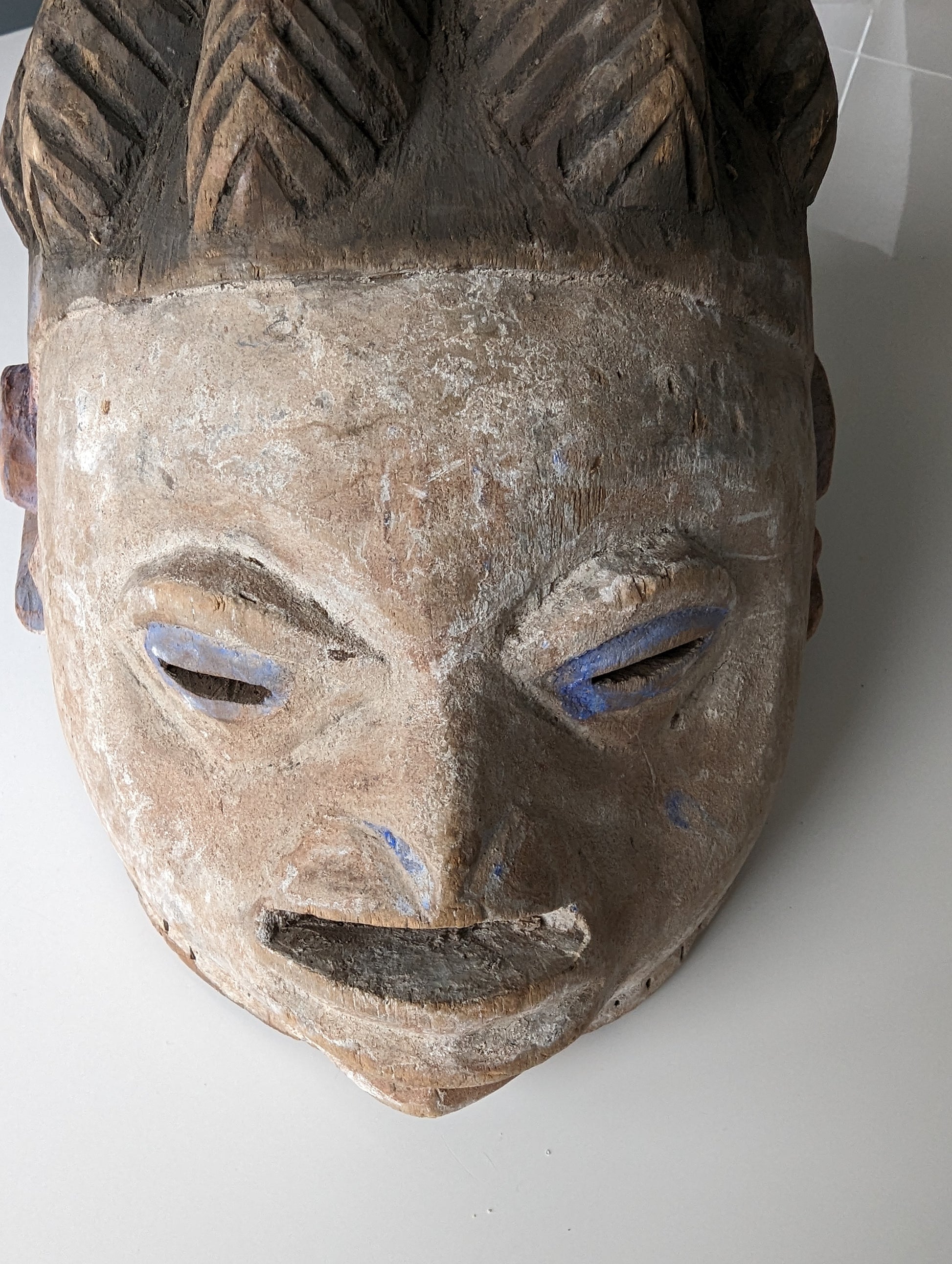 Front top view of Yoruba Gelede Mask