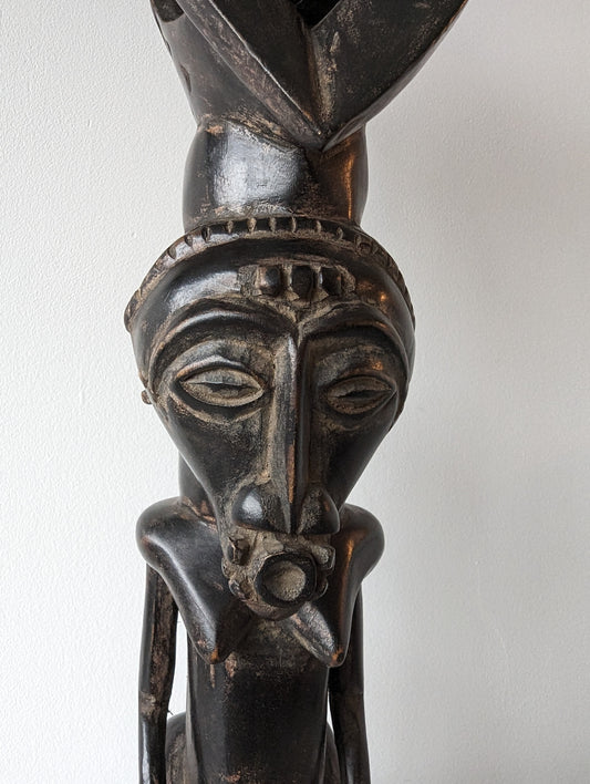 African Yoruba Statue Female with Headdress