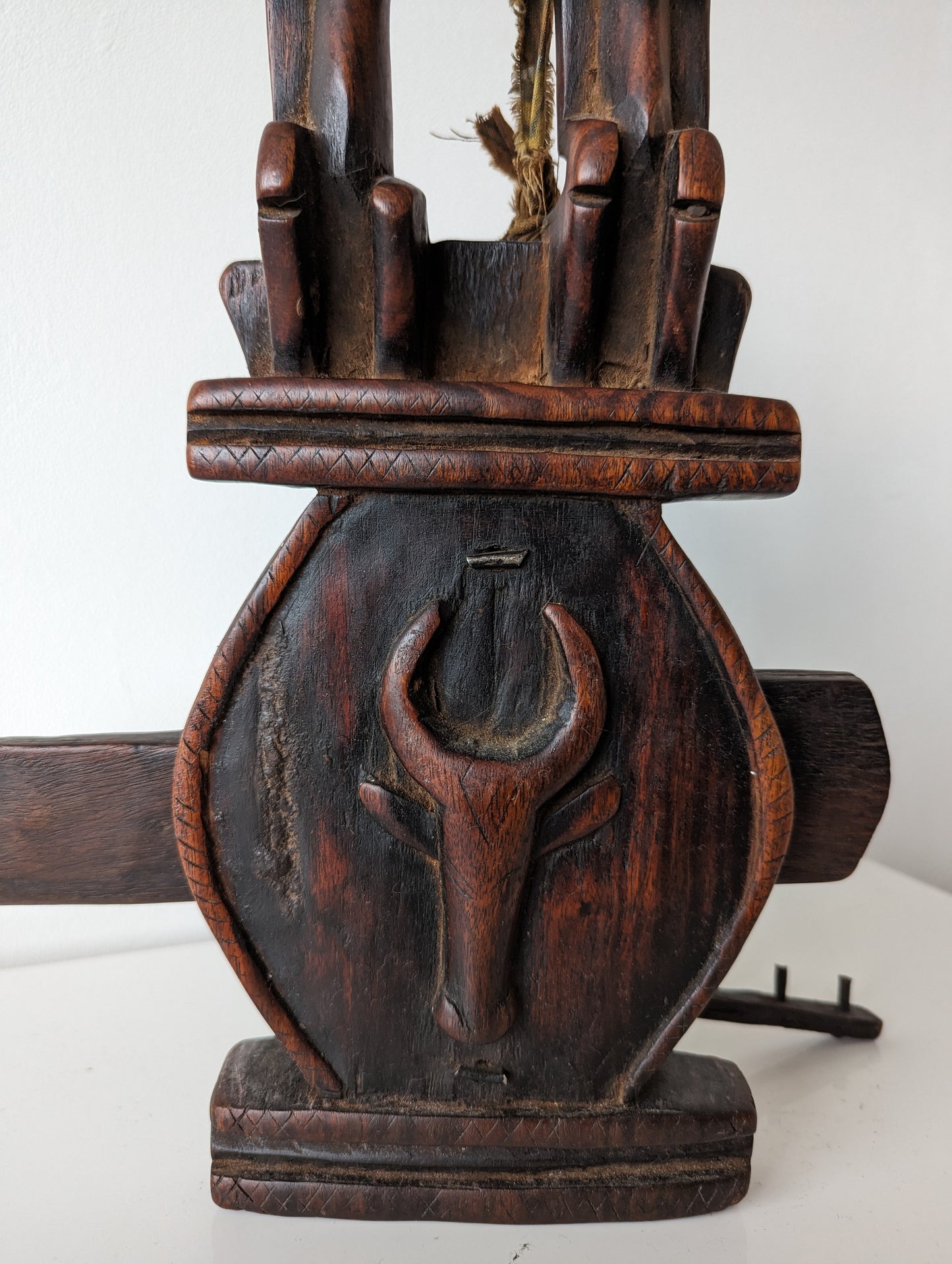 Carved Wood Door Lock with Key with Couple (Mali)