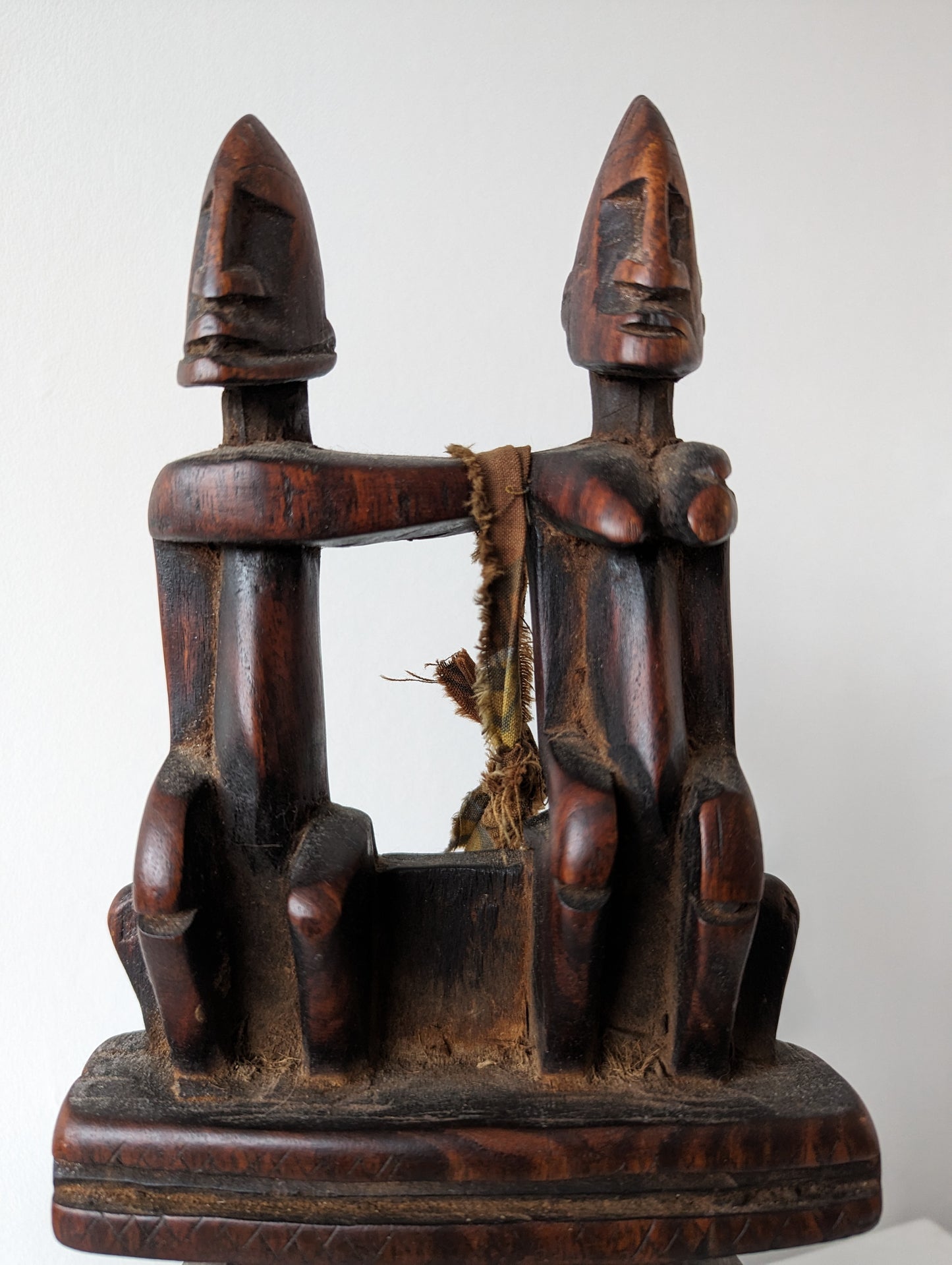 Carved Wood Door Lock with Key with Couple (Mali)