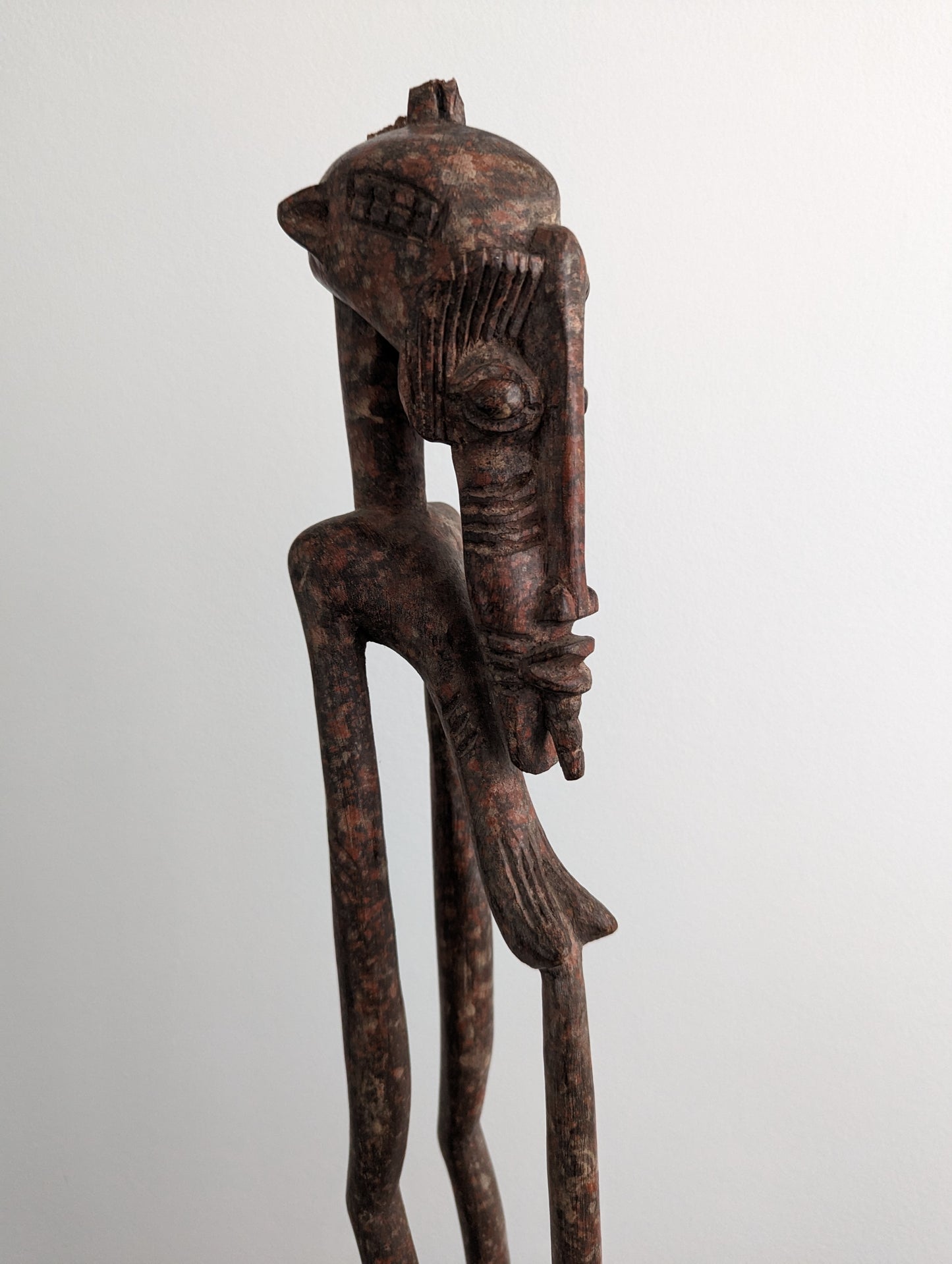 Senufo carved wood standing female stick figure