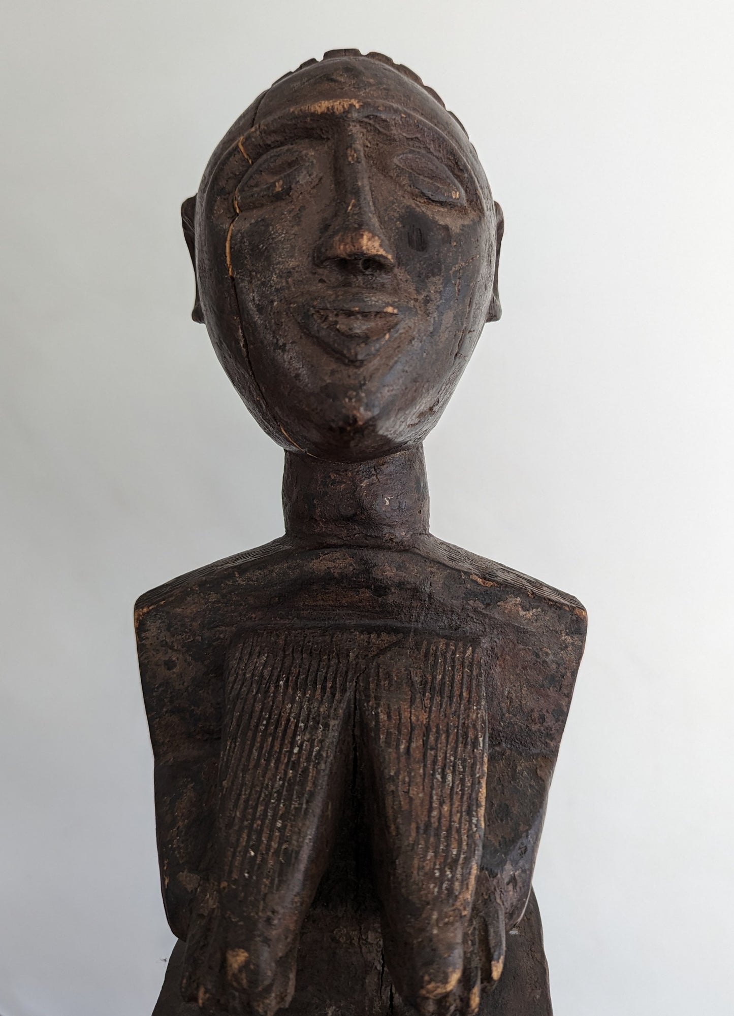 Yoruba Carved Wood Seated Female Figure