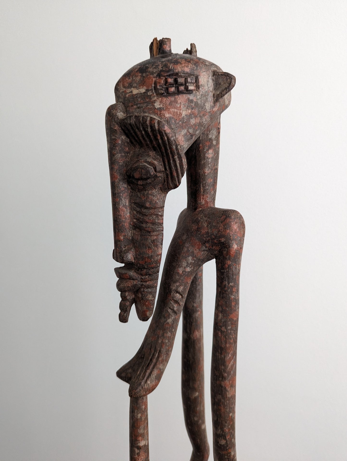 Senufo carved wood standing female stick figure