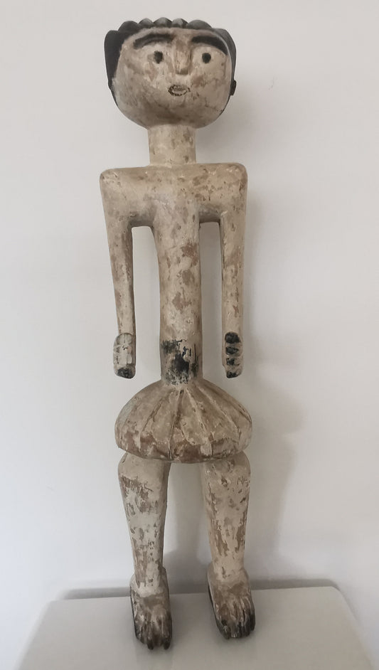 African Ewe Carved Wood Standing Male Ancestral Statue 