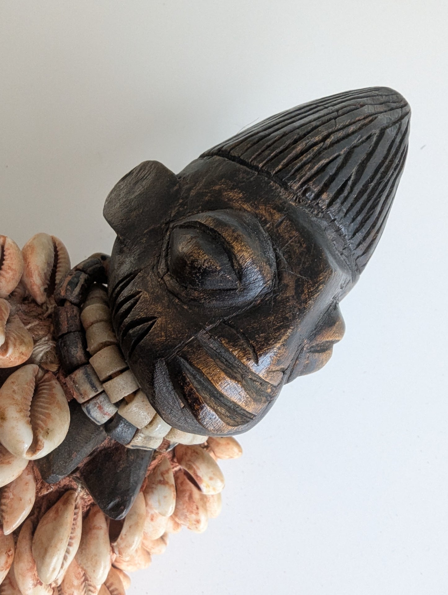 Yoruba Ibeji Twin Female Figure with Cowrie Cloak, Nigeria