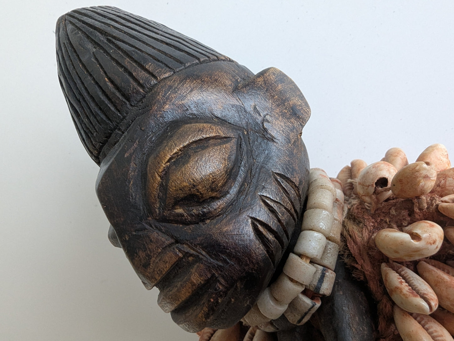 Yoruba Ibeji Twin Female Figure with Cowrie Cloak, Nigeria