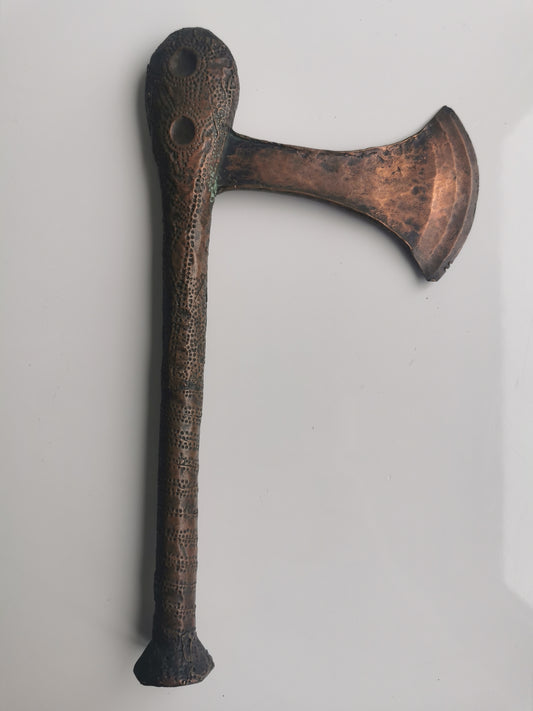 African Tribal Sapo Songye Ceremonial Axe made of wood and copper