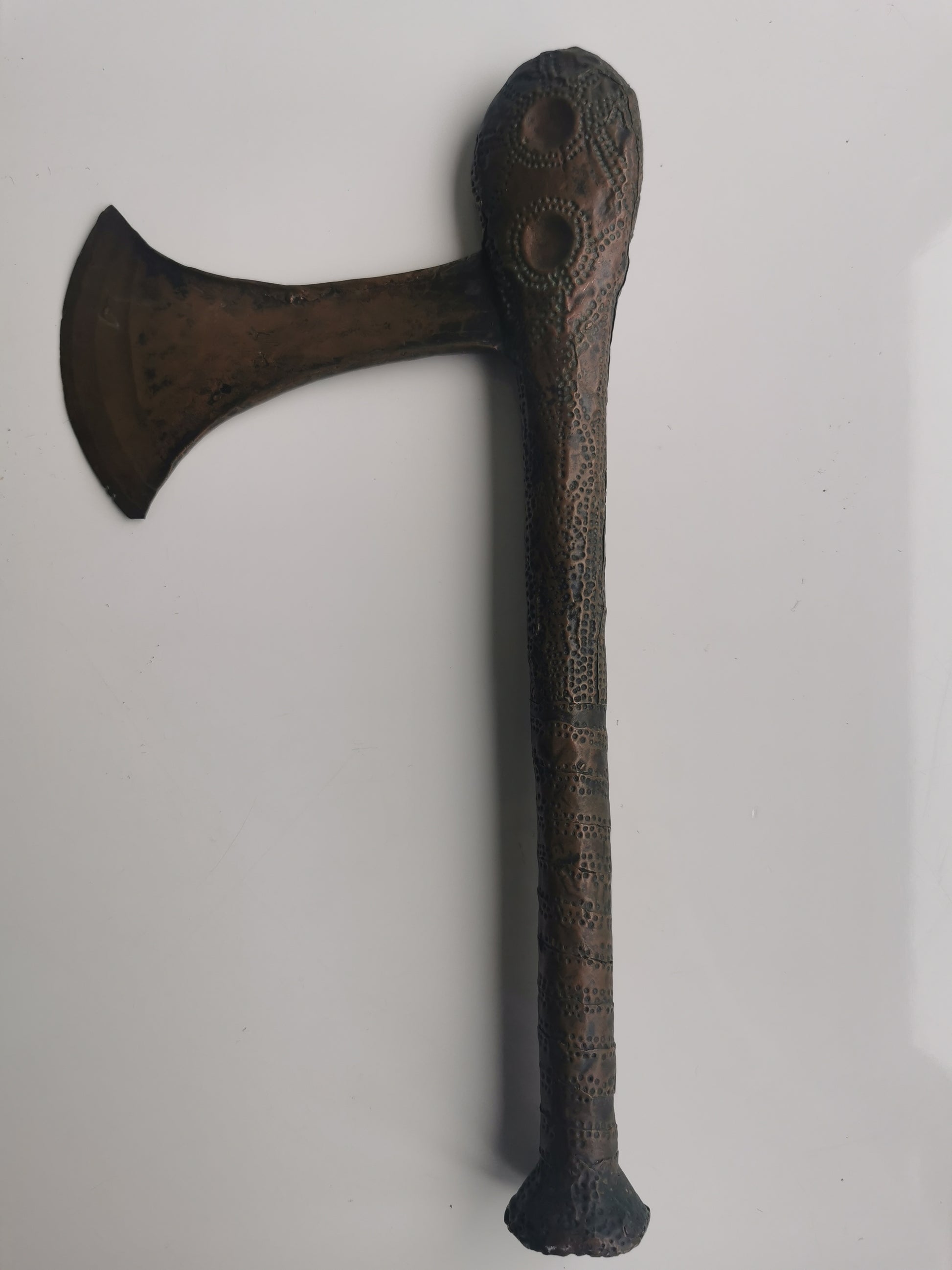 African Tribal Sapo Songye Ceremonial Axe made of wood and copper