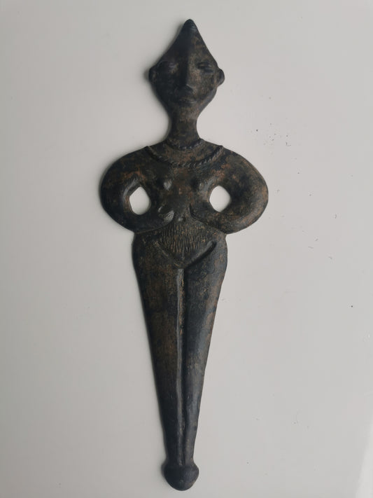 Antique Asase Goddess Figure Iron Plaque