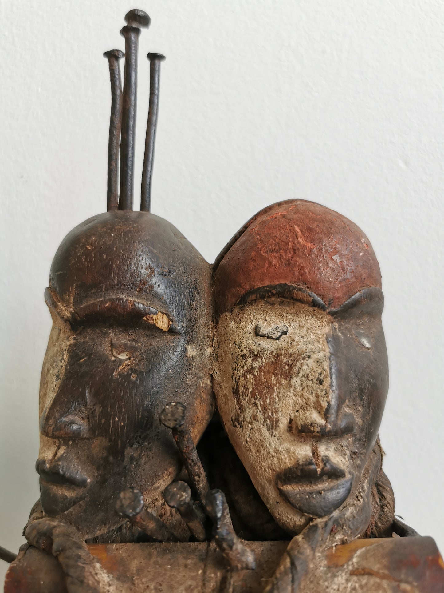 Double Headed Nkondi Statue Minkisi with nails